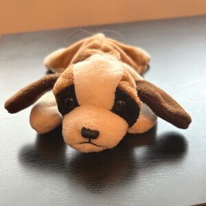 TY Bernie Baby Beanie Plush Brown and White Dog Toy